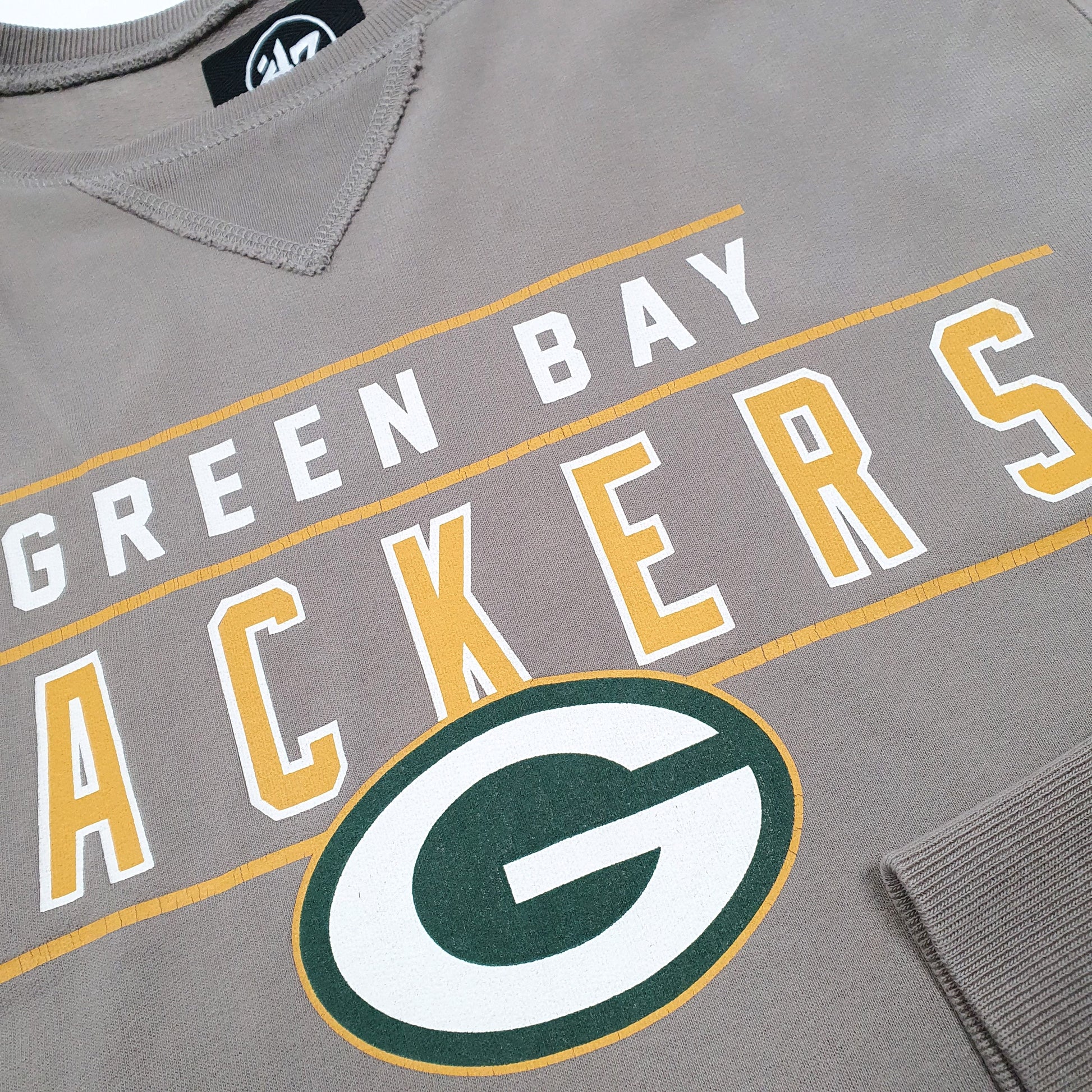 Mens Grey 47 NFL Green Bay Packers Football Crewneck Jumper