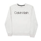 Mens White Calvin Klein Spellout Crewneck Jumper