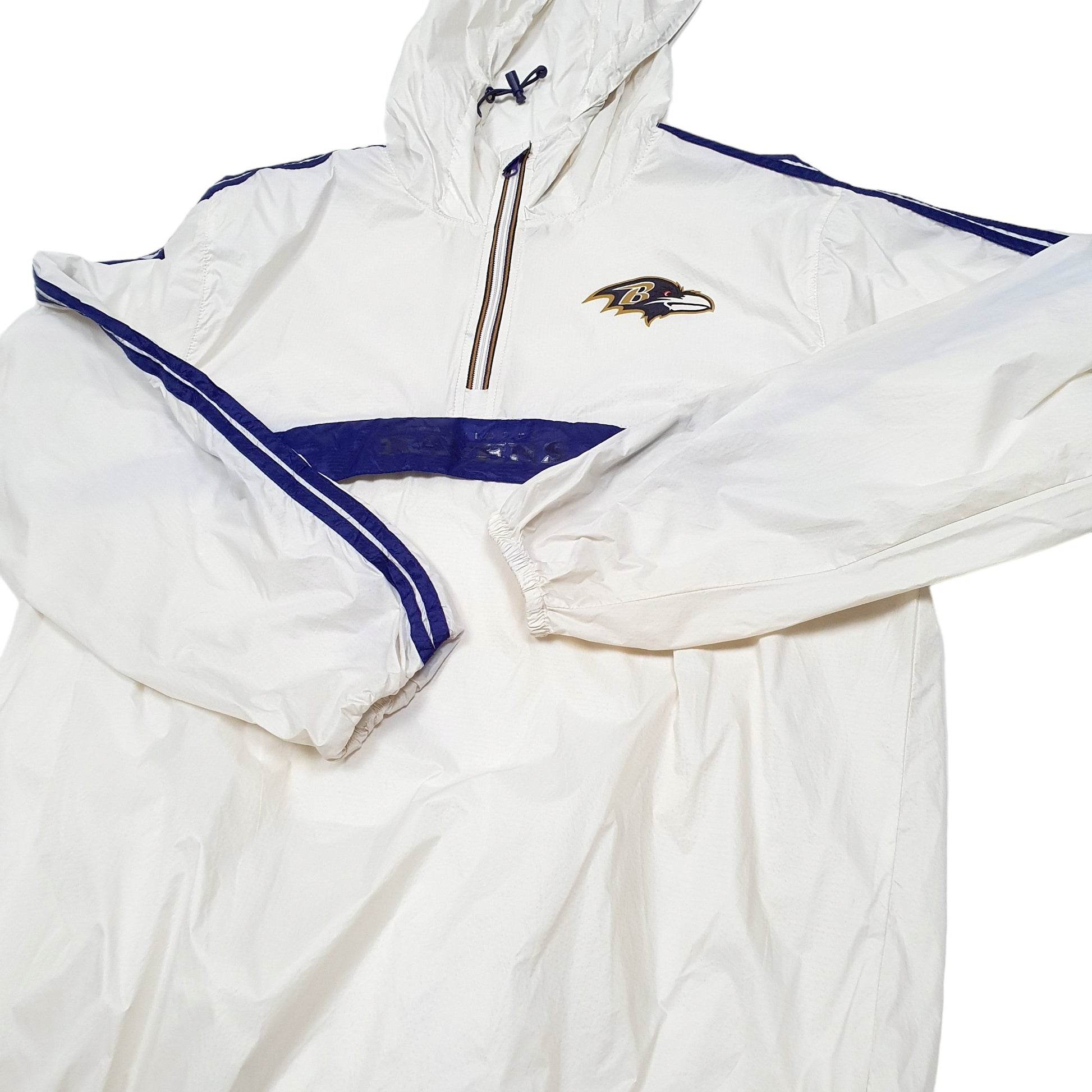 Mens Cream NFL Baltimore Ravens American Football Smock Windbreaker  Coat
