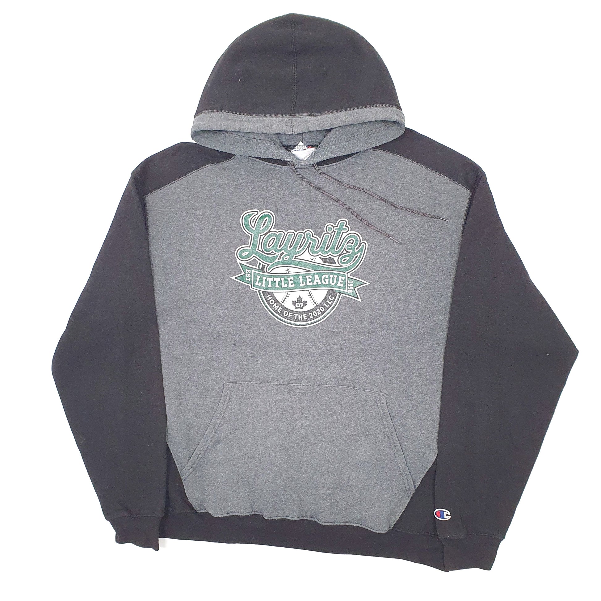 Mens Grey Champion Little League Baseball Canada Hoodie Jumper