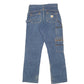 Mens Blue Carhartt Carpenter Double Knee EB229 JeansW32 L32