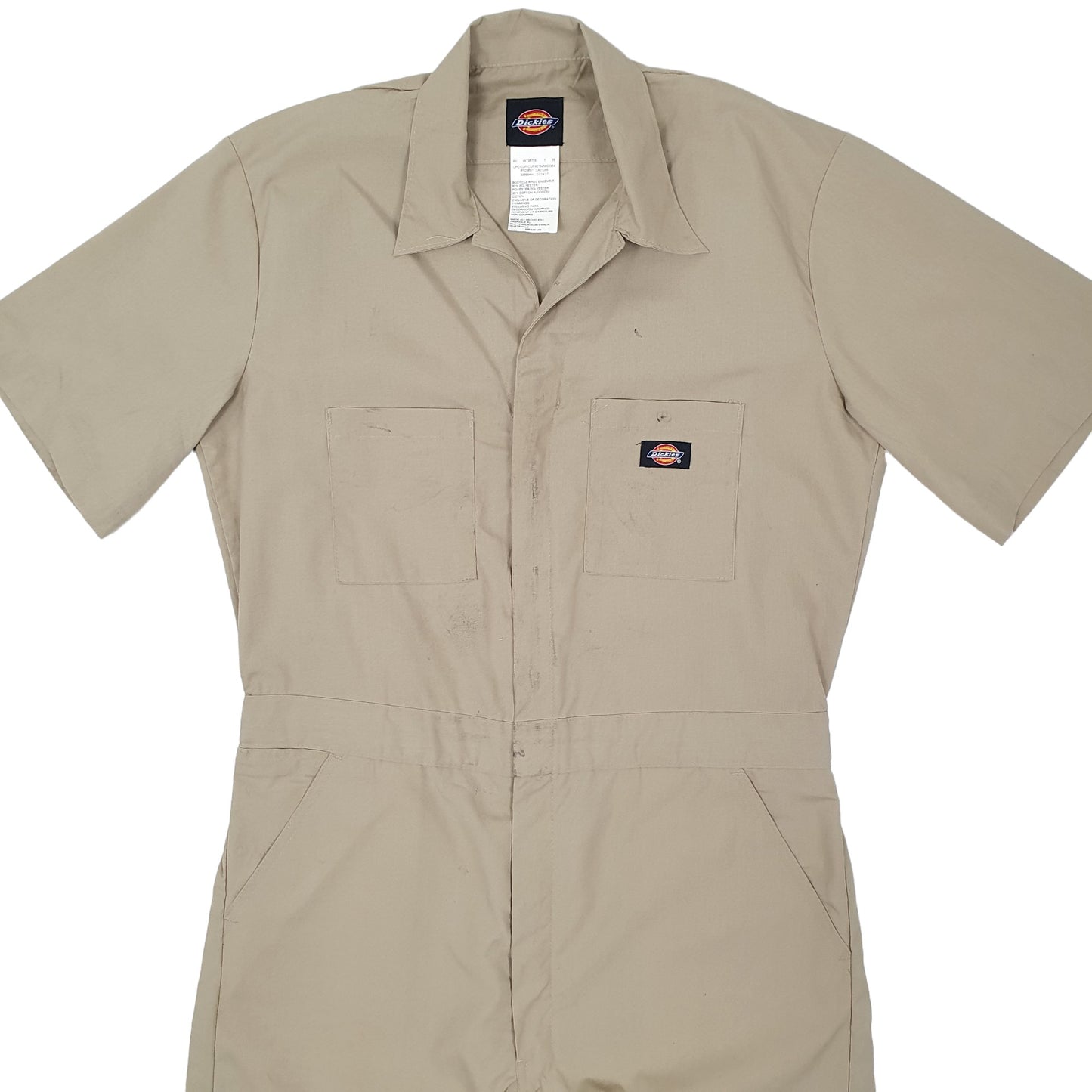 Mens Beige Dickies Lightweight Overalls Coveralls  Coat