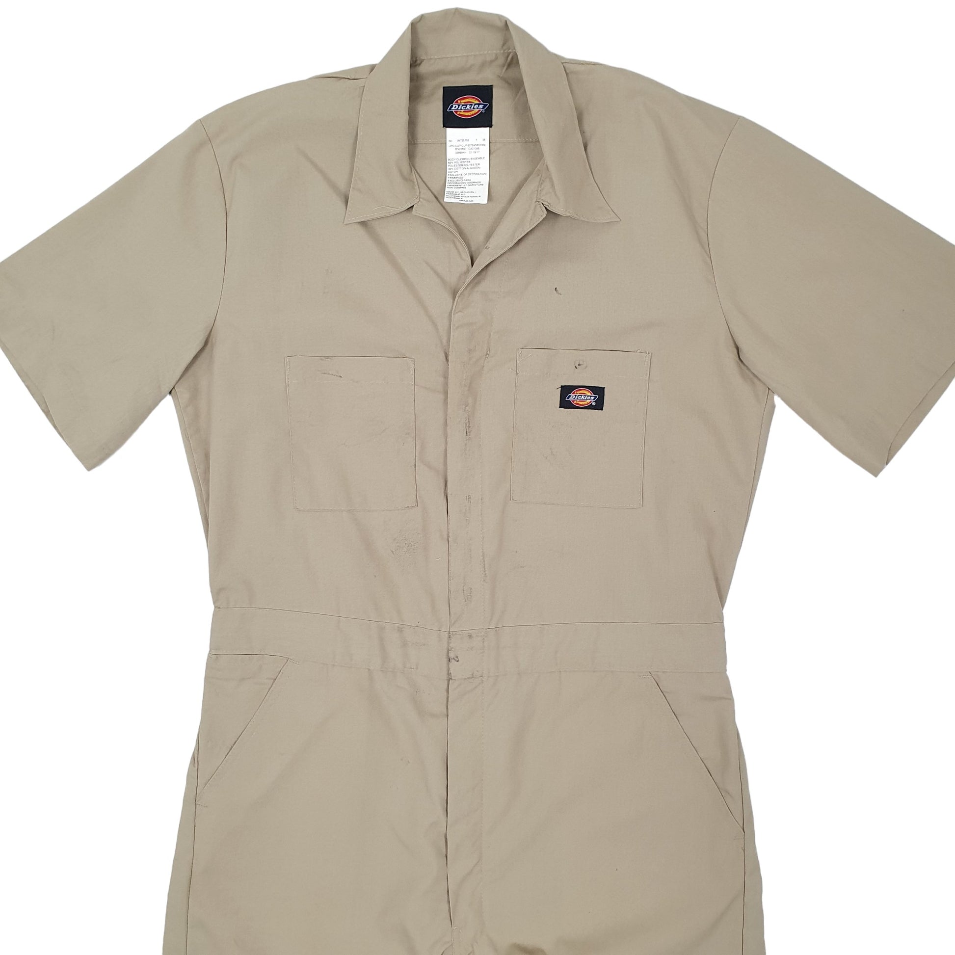 Mens Beige Dickies Lightweight Overalls Coveralls  Coat