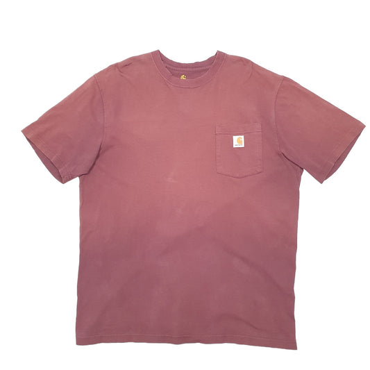 Mens Burgundy Carhartt Carpenter Short Sleeve T Shirt