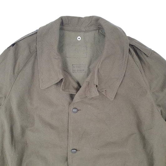 Mens Khaki B Finifter La Garenne Vintage 1940s WW2 French Military Despatch Riders Trench  Coat