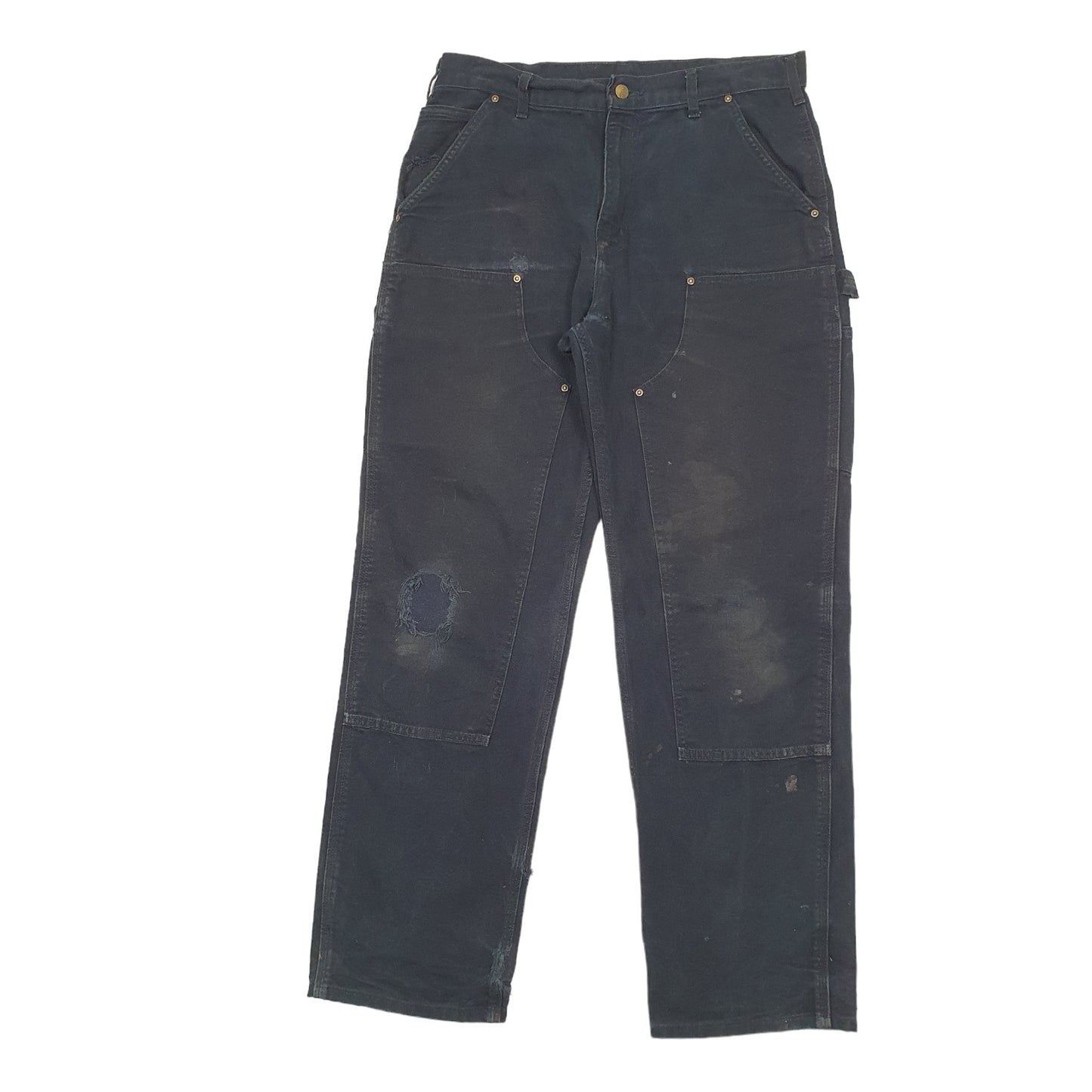 Mens Black Carhartt B136 Double Knee Carpenter Trousers