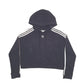 Womens Black Adidas Crop Top Hoodie Jumper