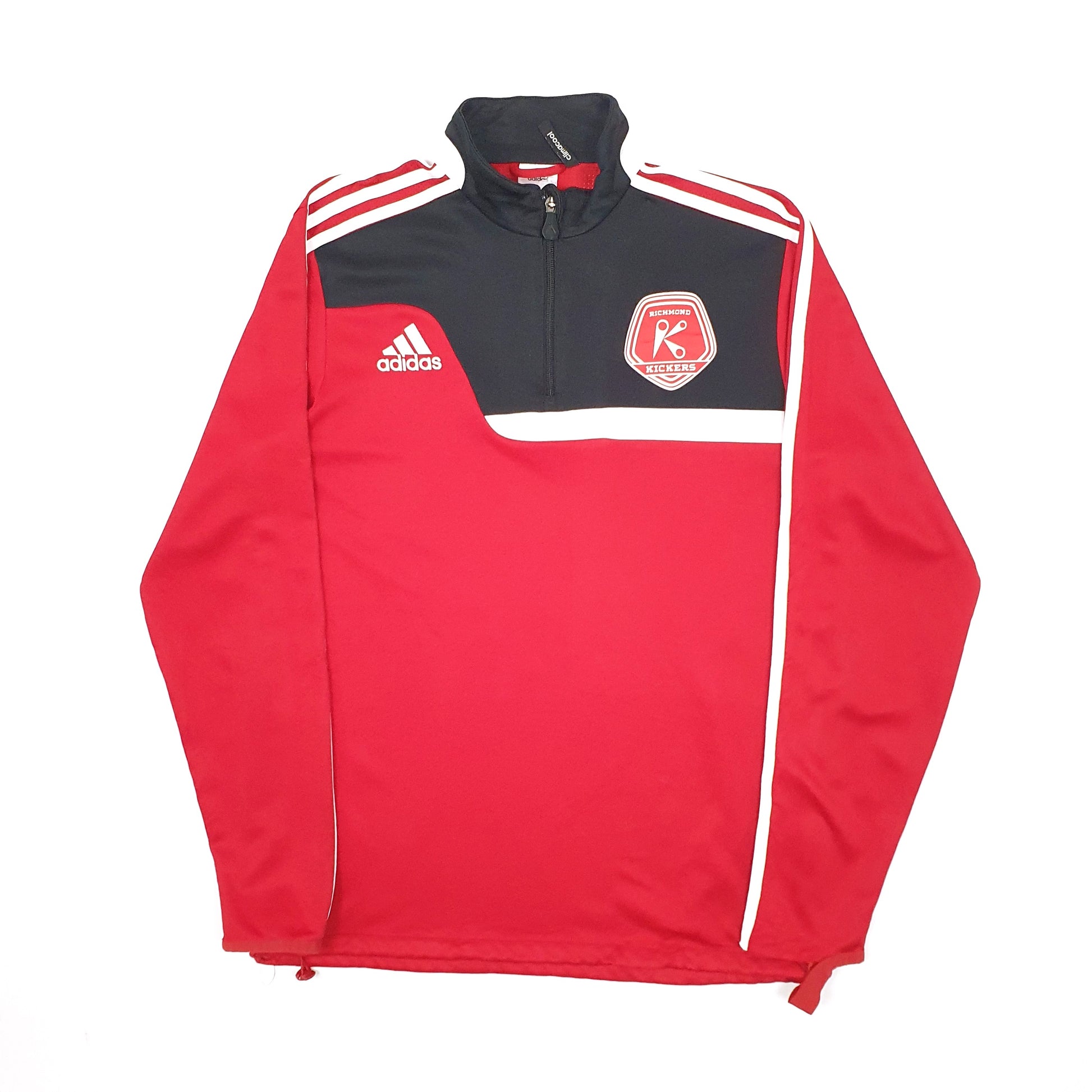 Mens Red Adidas Richmond Kickers Quarter Zip Jumper