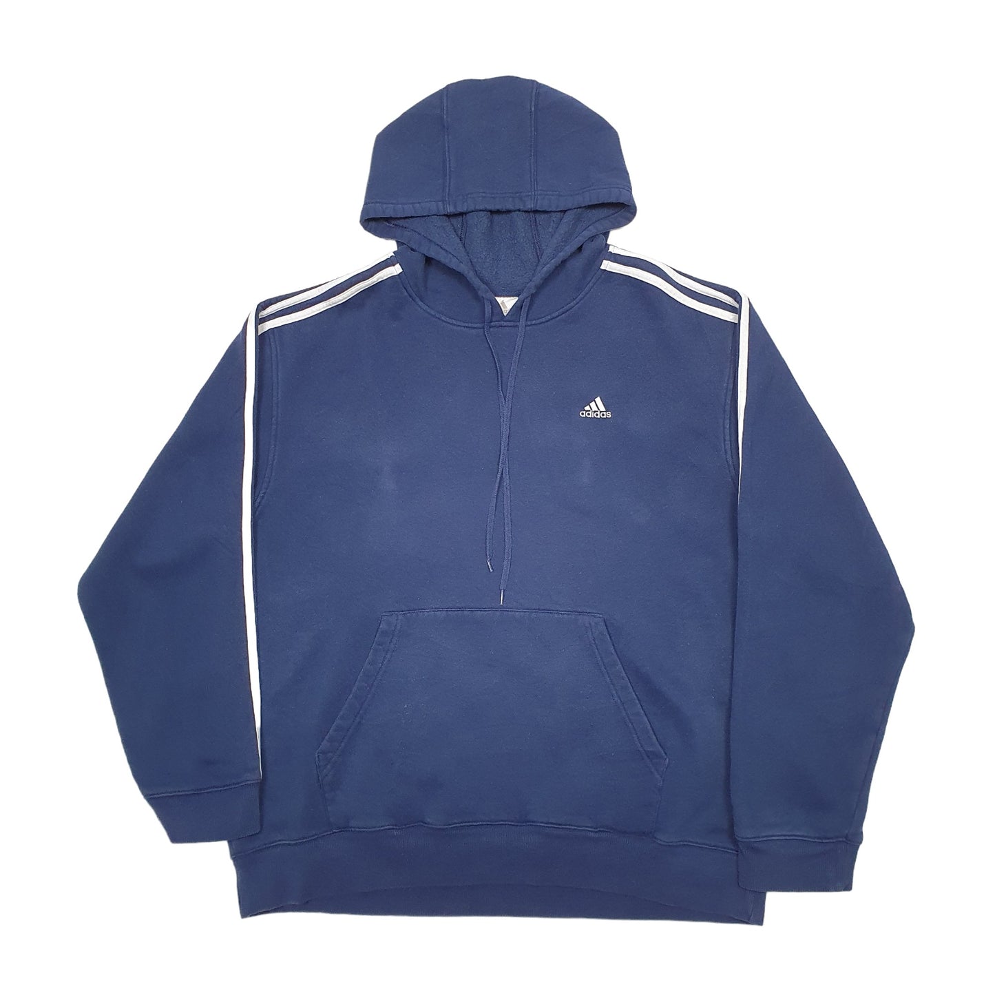 Mens Navy Adidas Three Stripe Hoodie Jumper
