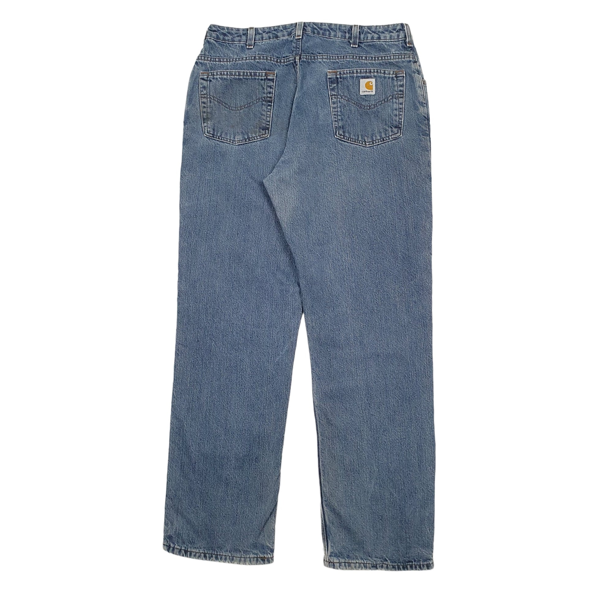 Womens Blue Carhartt WB172 Lined Thermal Winter Casual JeansW34 L32