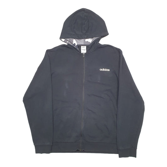 Mens Black Adidas  Full Zip Jumper