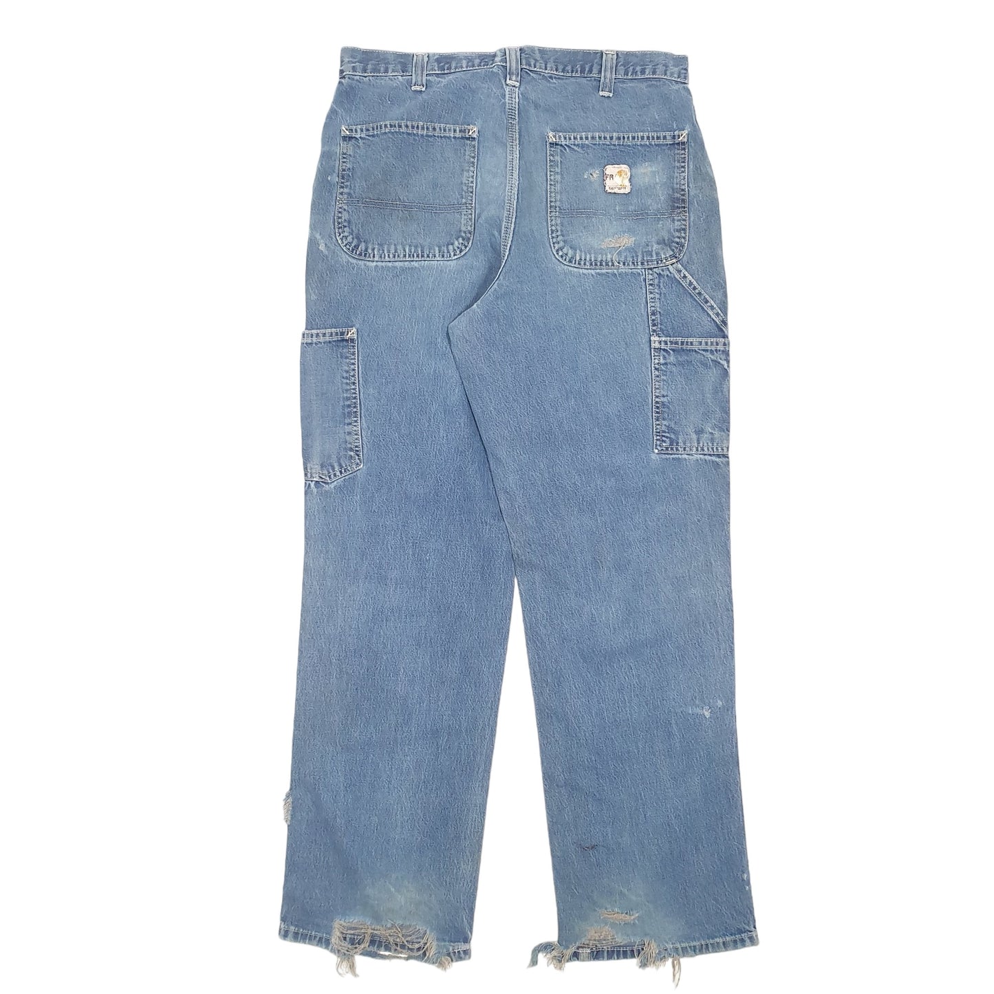 Mens Blue Carhartt Carpenter Flame Resistant 290-83 JeansW34 L32