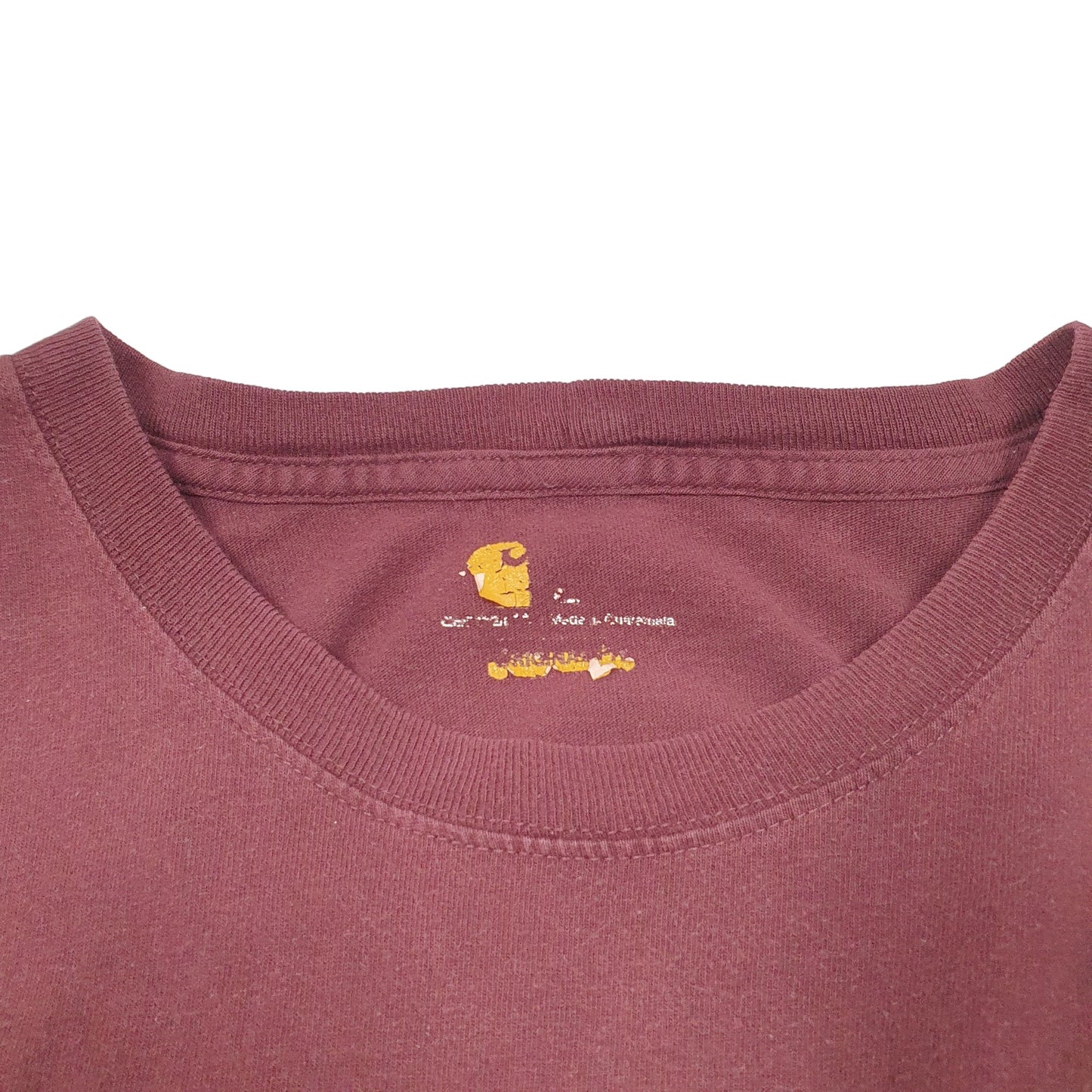 Mens Burgundy Carhartt Pocket Short Sleeve T Shirt