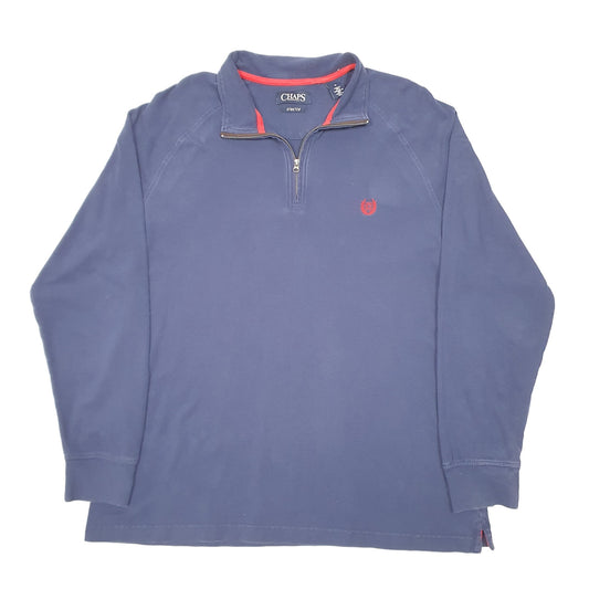 Mens Navy Chaps Lightweight Stretch Quarter Zip Jumper