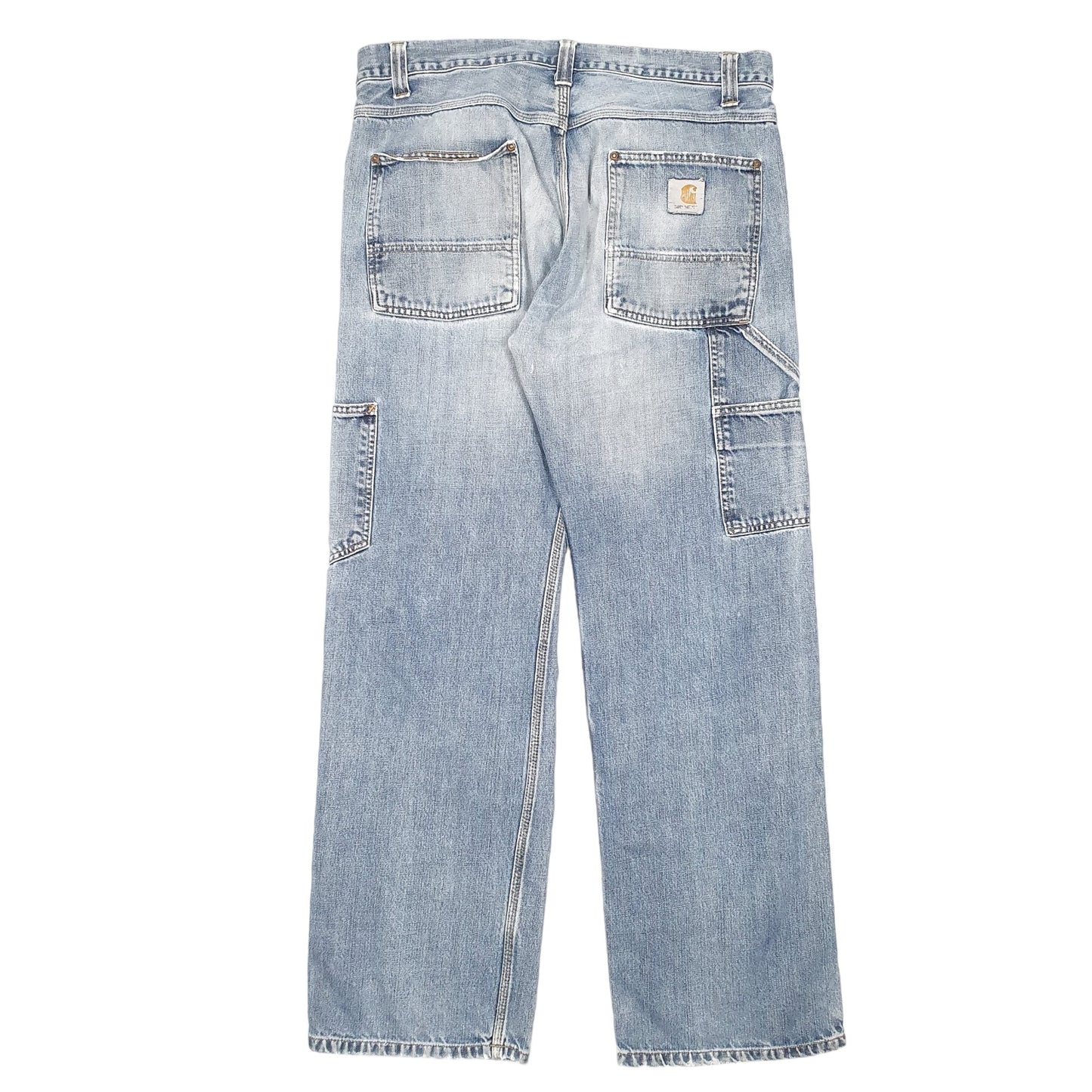 Mens Blue Carhartt Riveted Carpenter JeansW36 L32