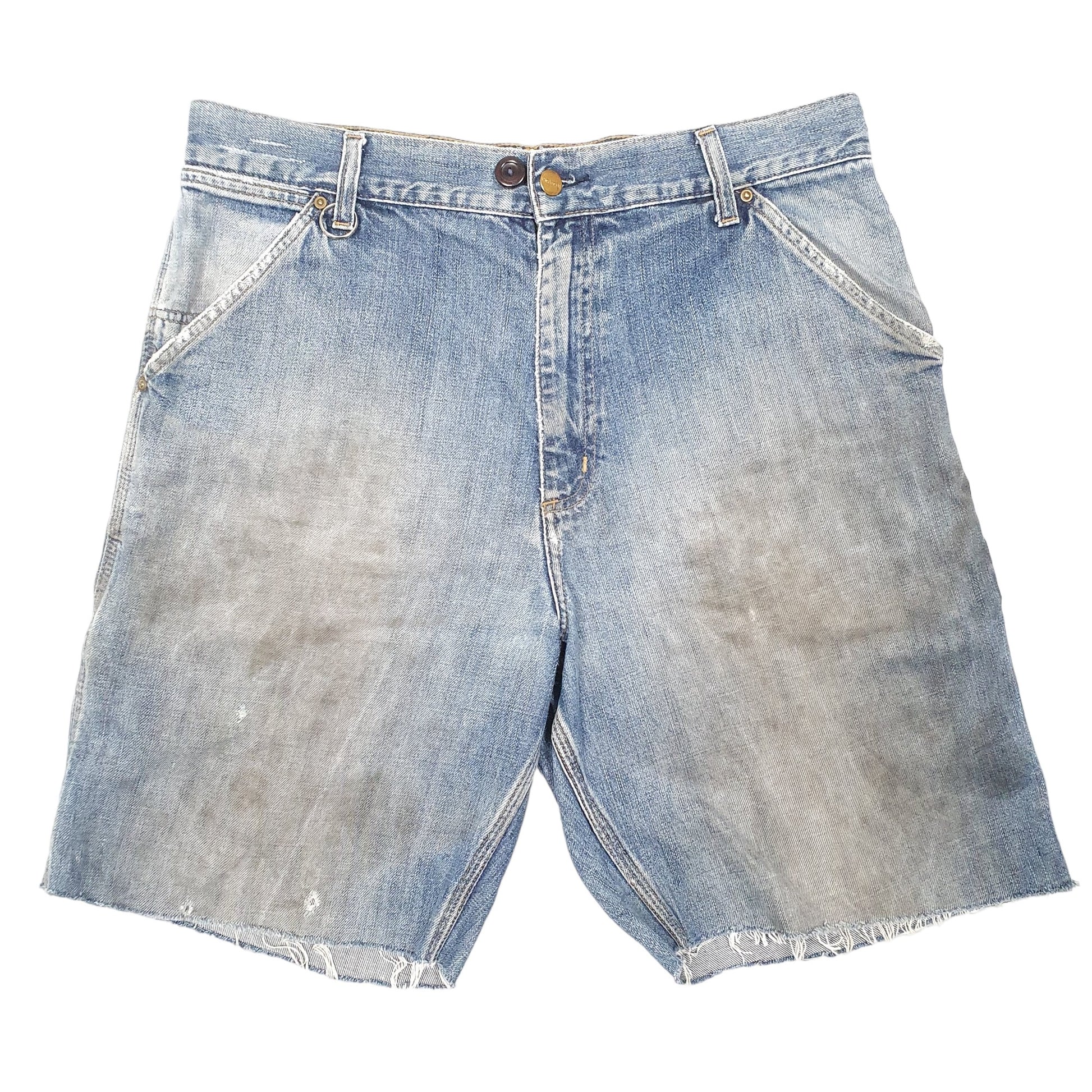 Mens Blue Carhartt Carpenter Cut Offs Denim Shorts