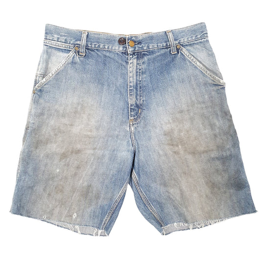 Mens Blue Carhartt Carpenter Cut Offs Denim Shorts