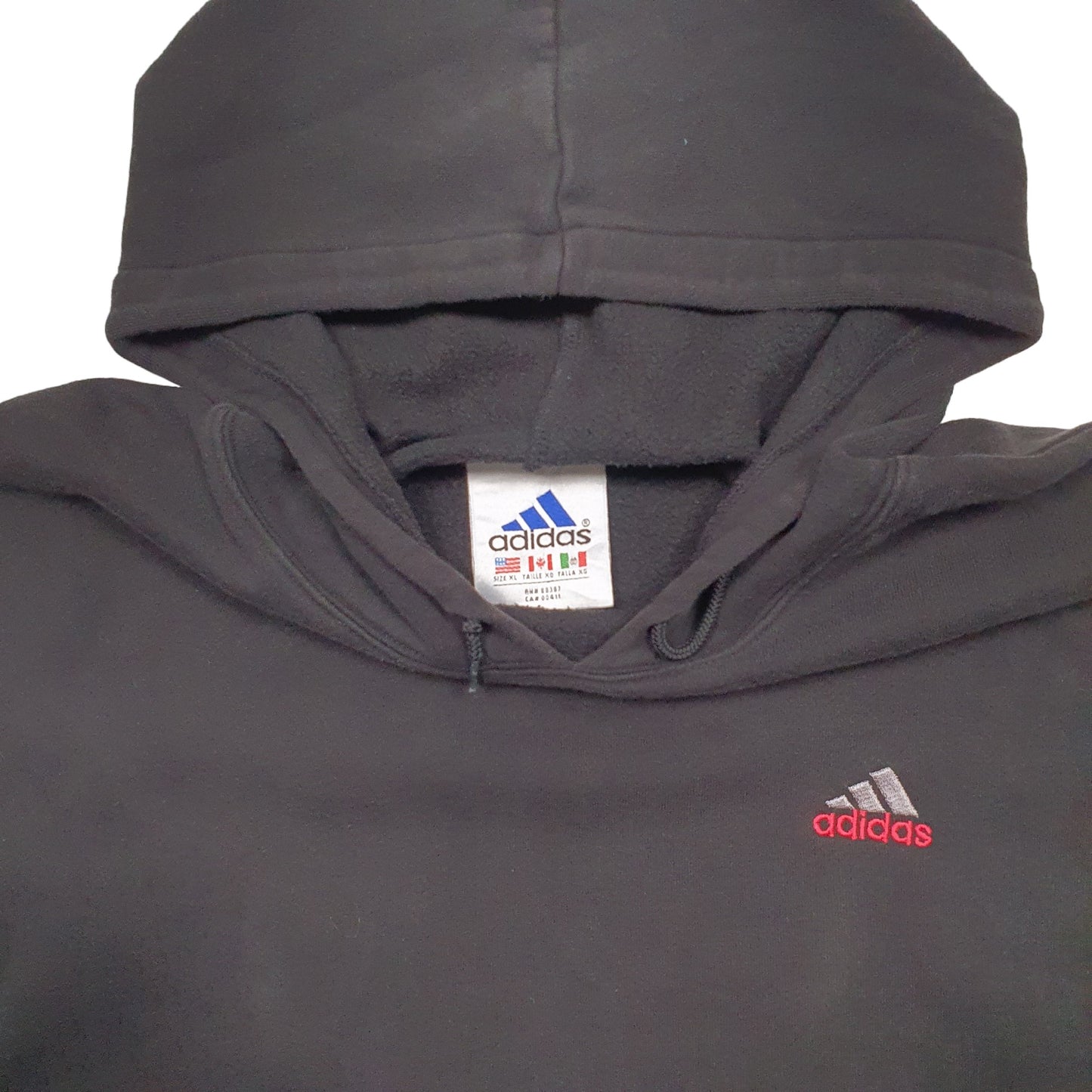 Mens Black Adidas Vintage Hoodie Jumper