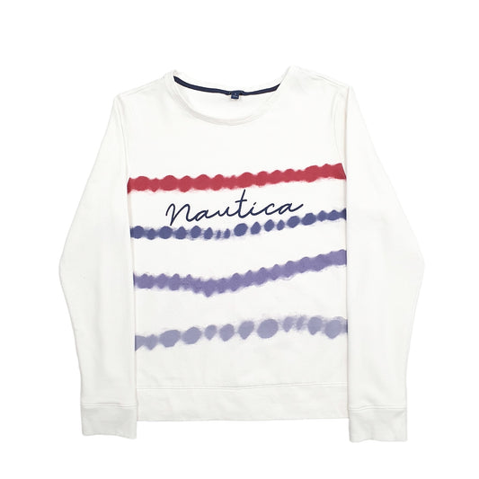 Womens White Nautica  Crewneck Jumper