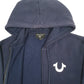 Mens Navy True Religion Hoodie Full Zip Jumper
