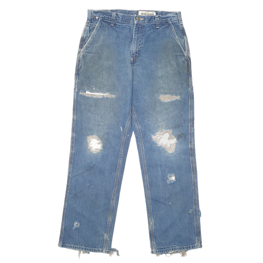Mens Blue Carhartt Carpenter Flame Resistant 290-83 JeansW34 L32