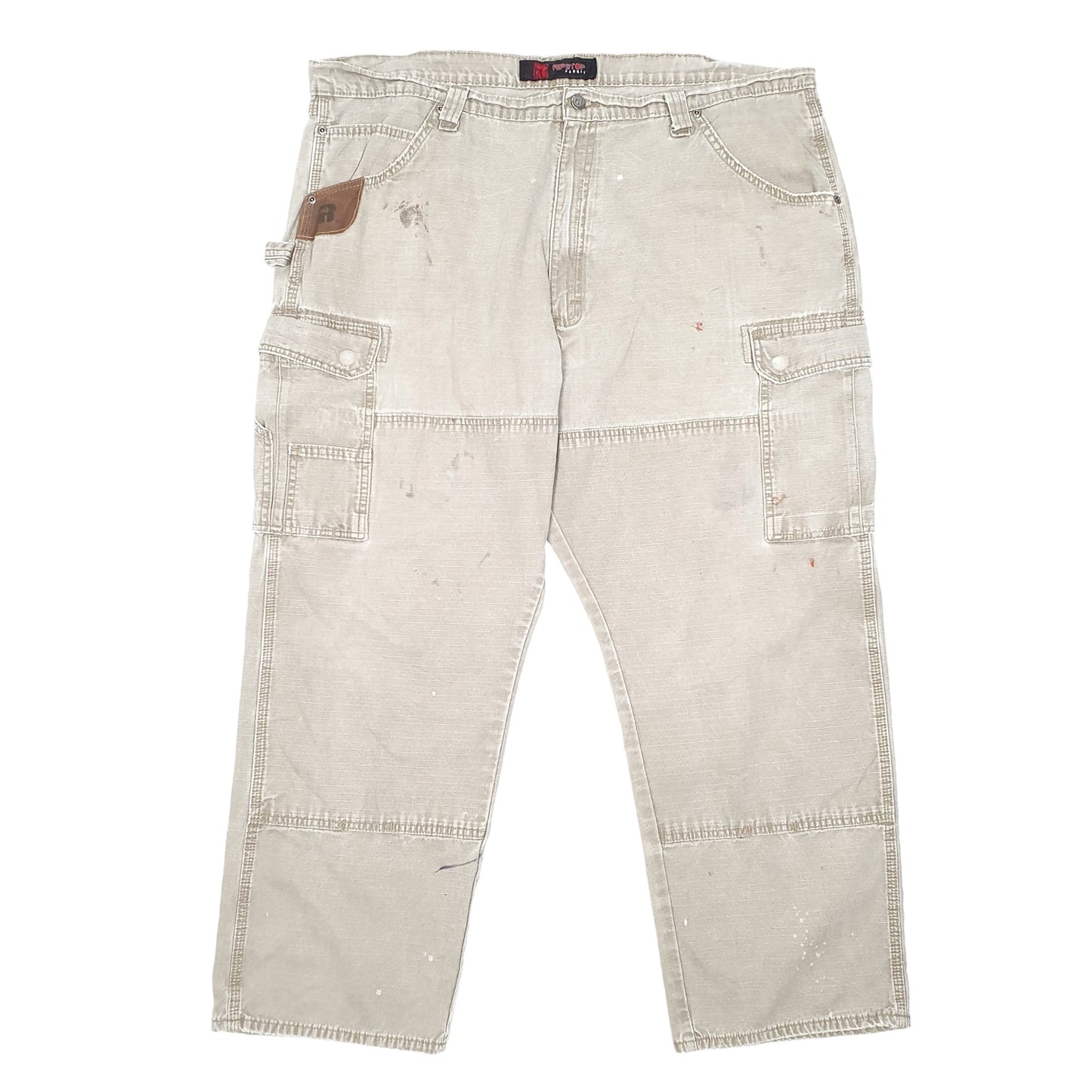 Mens Beige Wrangler Riggs Workwear Ripstop Cargo Trousers
