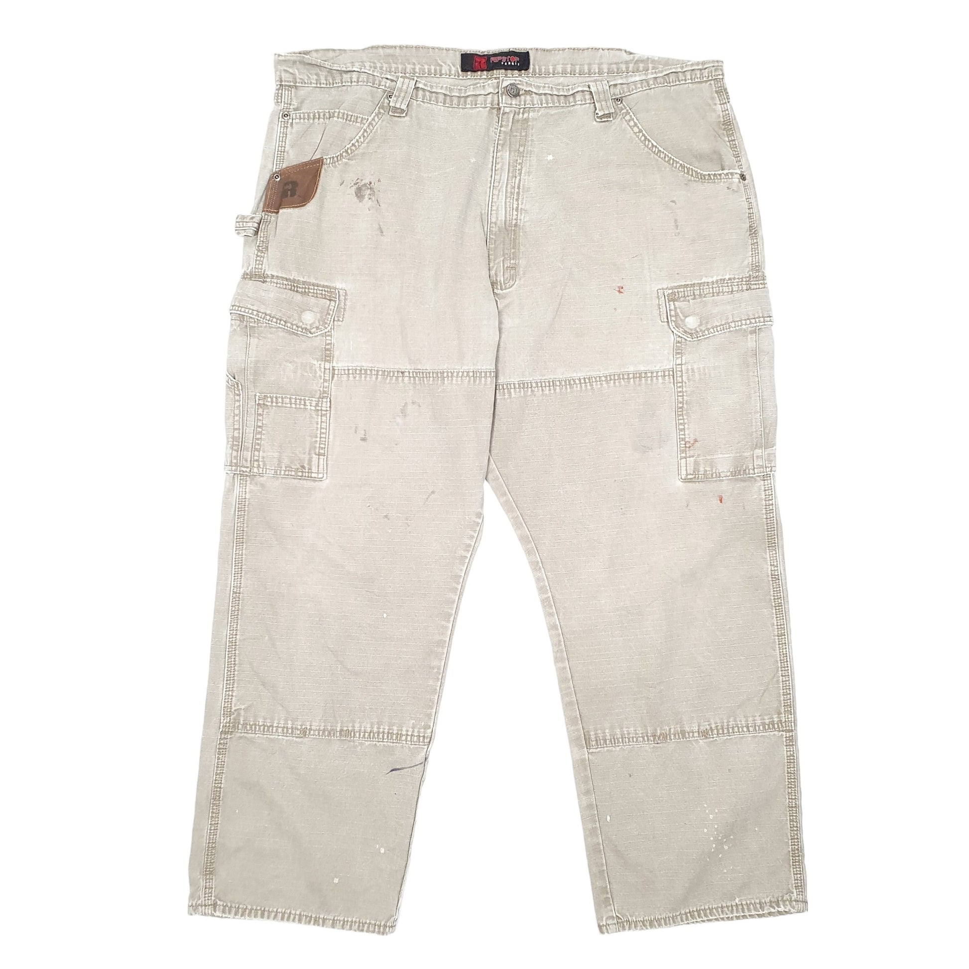Mens Beige Wrangler Riggs Workwear Ripstop Cargo Trousers