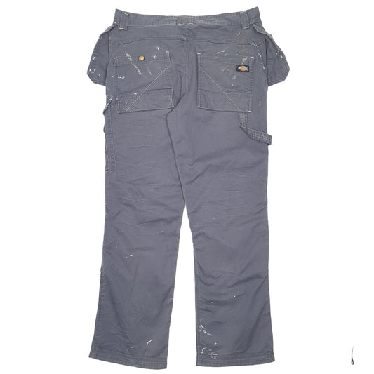 Mens Grey Dickies Double Knee Utility Cargo Trousers