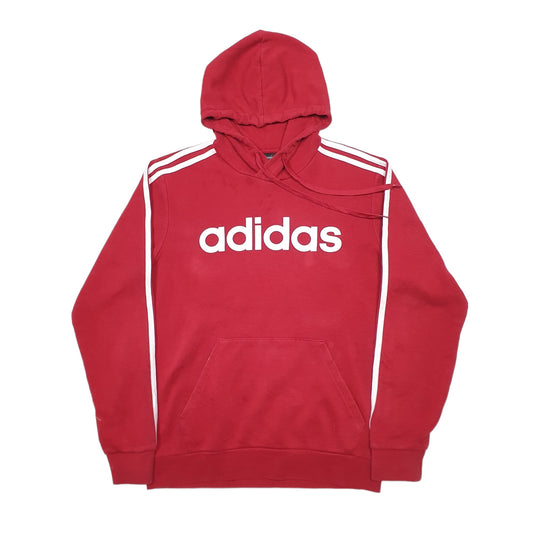 Mens Red Adidas Hoodie Jumper