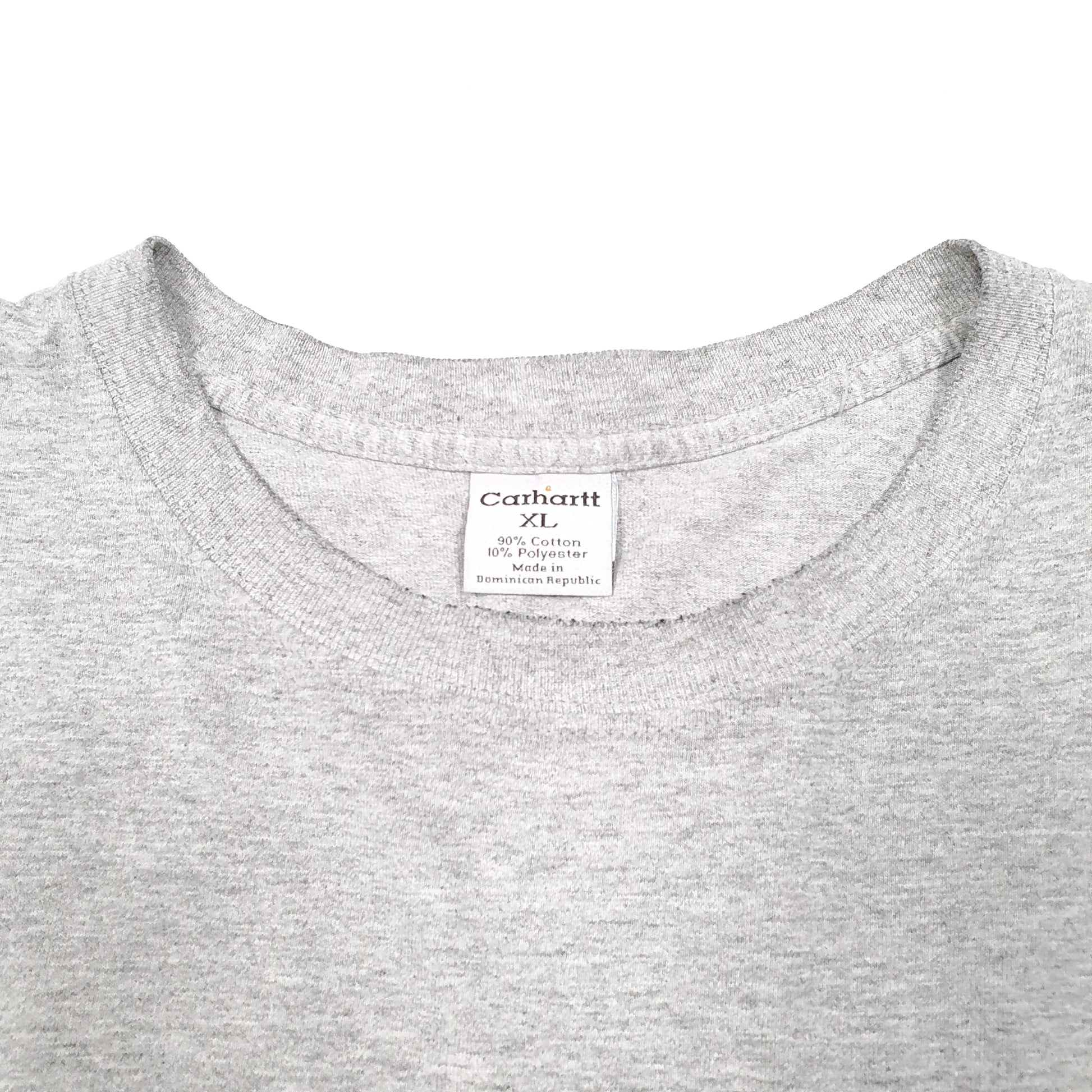 Mens Grey Carhartt Pocket Workwear Long Sleeve T Shirt