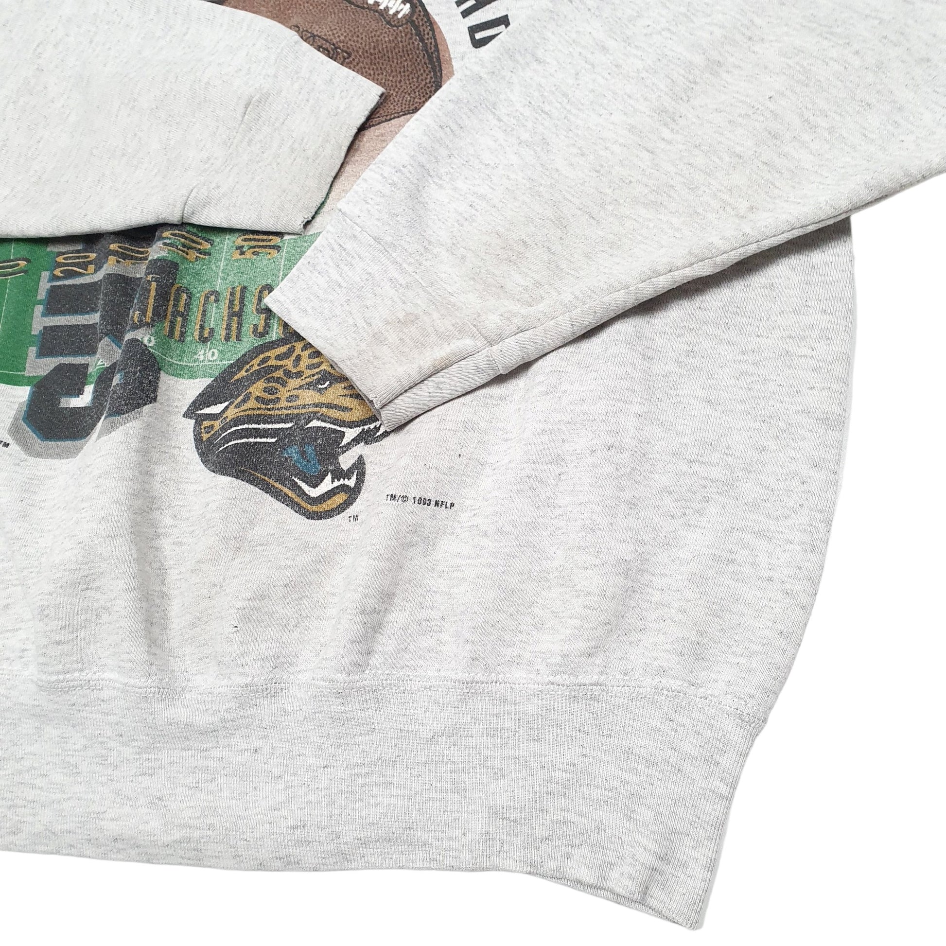 Mens Grey Official Fan Sportswear NFL Jaguars Vintage 1993 90s Crewneck Jumper