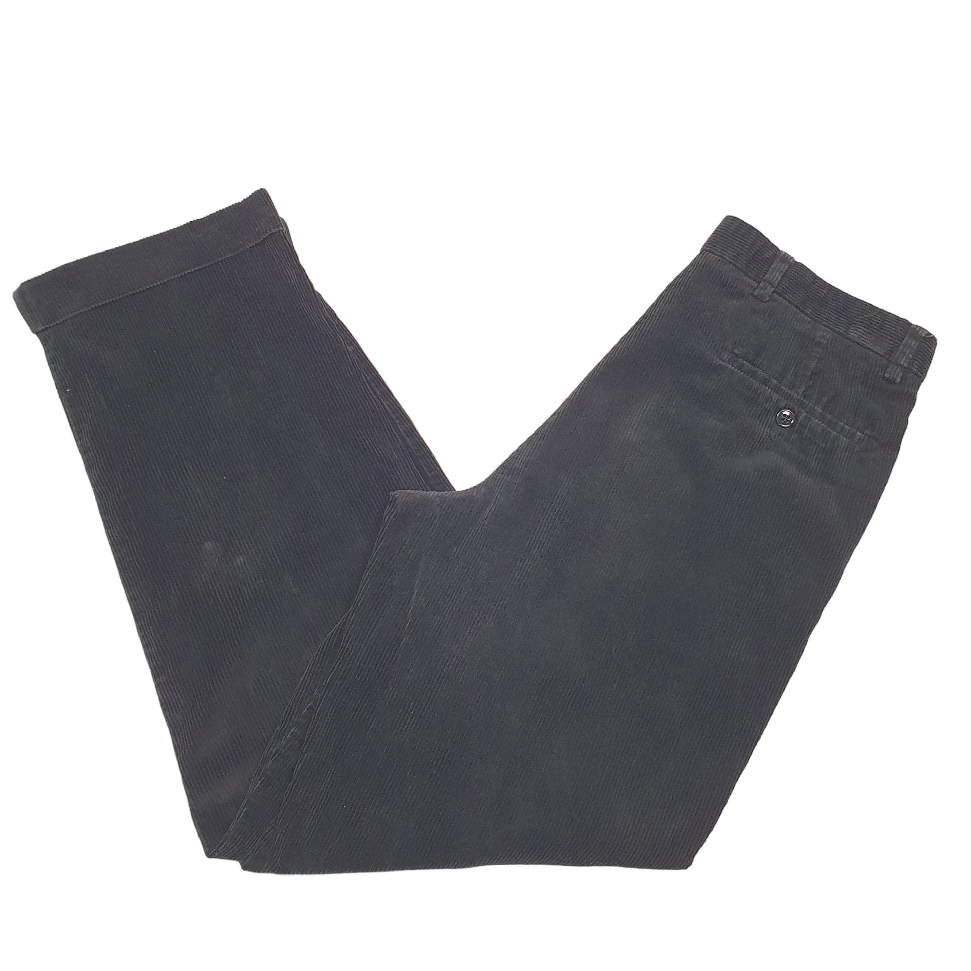 Mens Black Dockers Double Pleated Corduroy Trousers