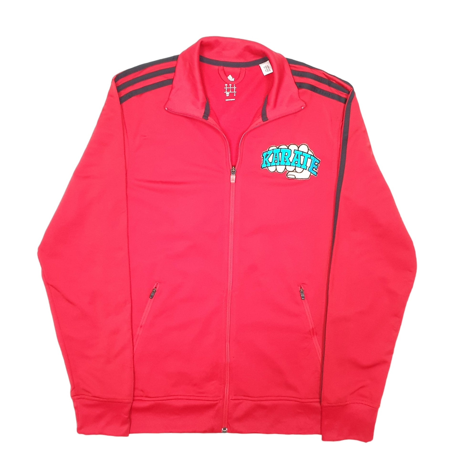 Mens Red Adidas Karate Eagle Track Top Active Full Zip Jumper