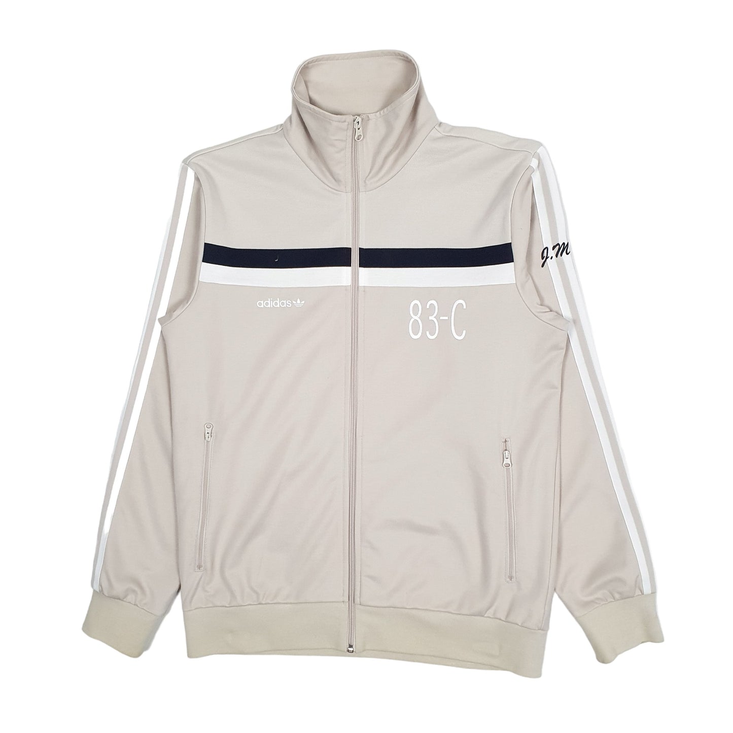 Mens Beige Adidas 83-C Track Top Full Zip Jumper