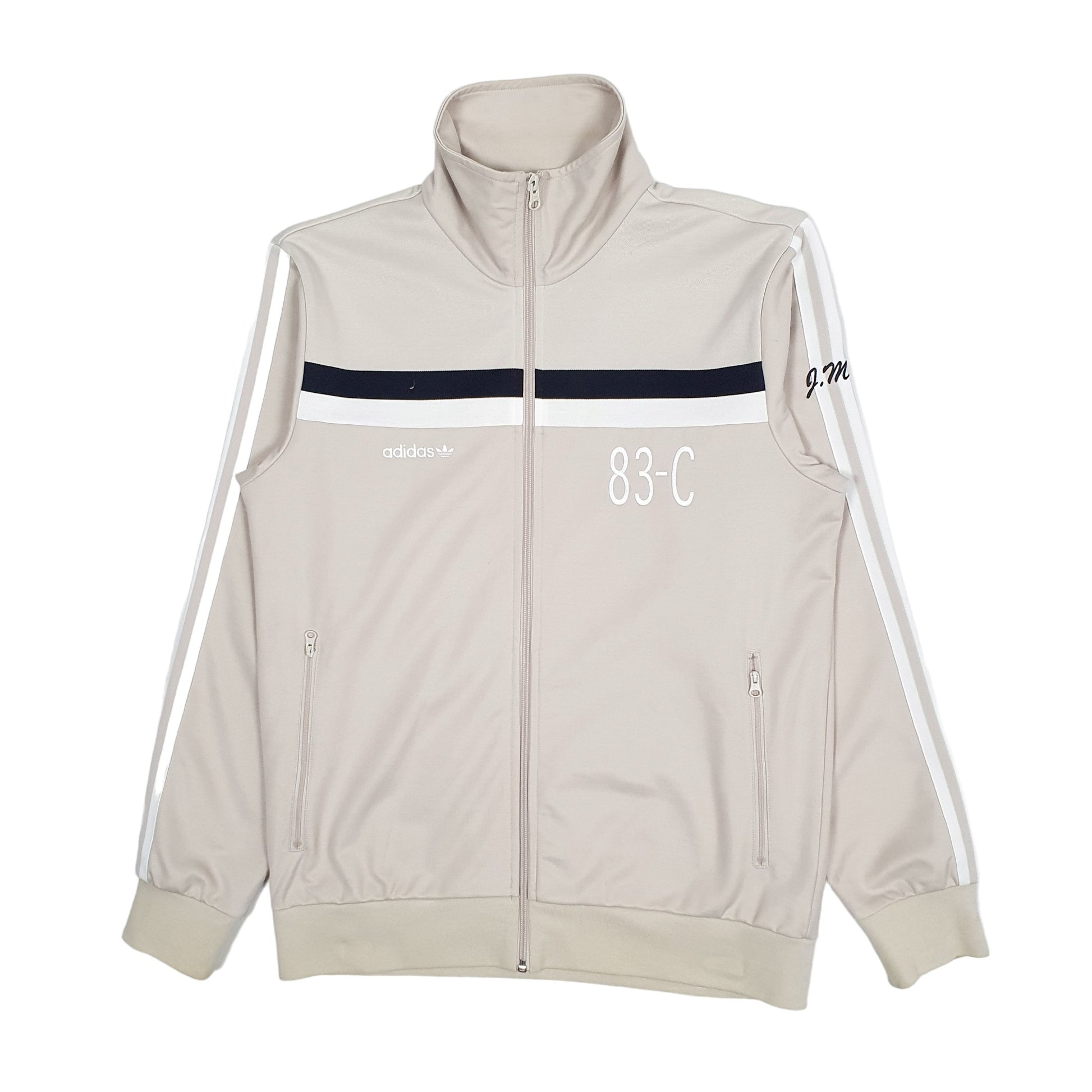 Mens Beige Adidas 83-C Track Top Full Zip Jumper