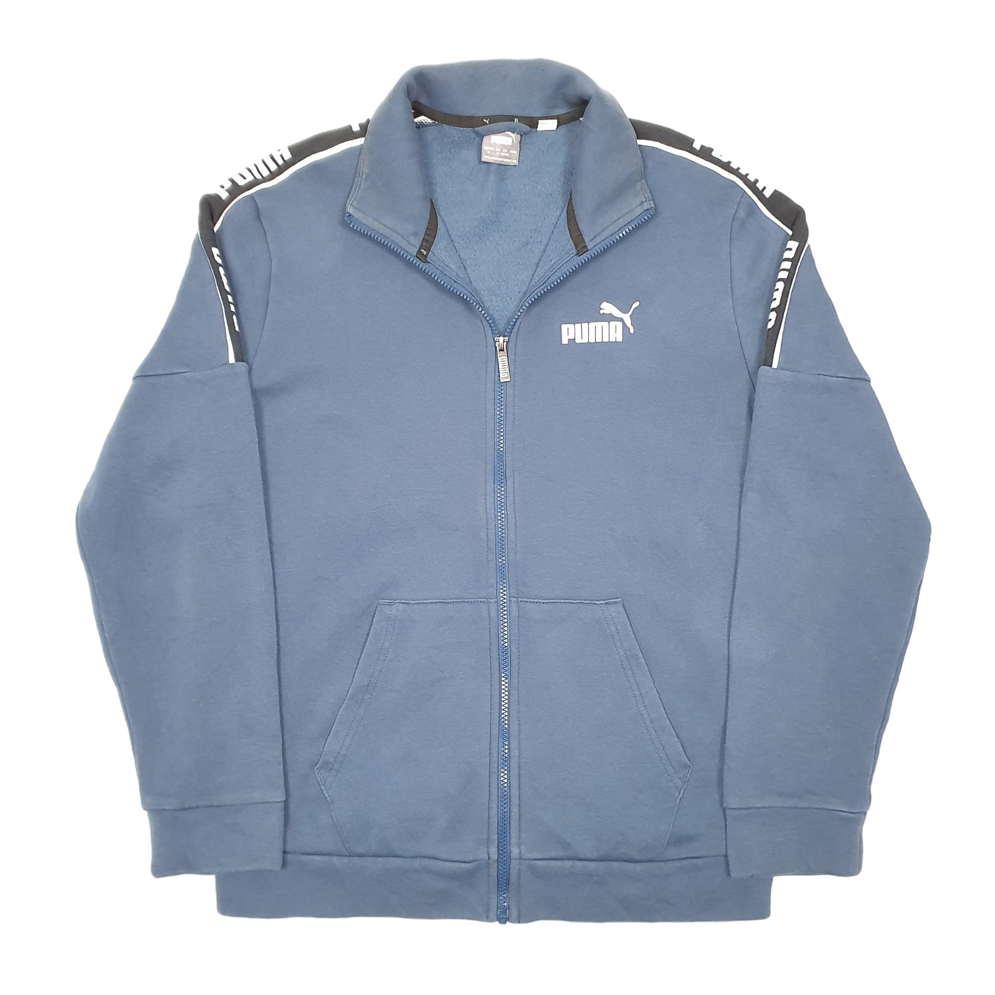 Mens Blue Puma Sweatshirt Track Top Full Zip Jumper