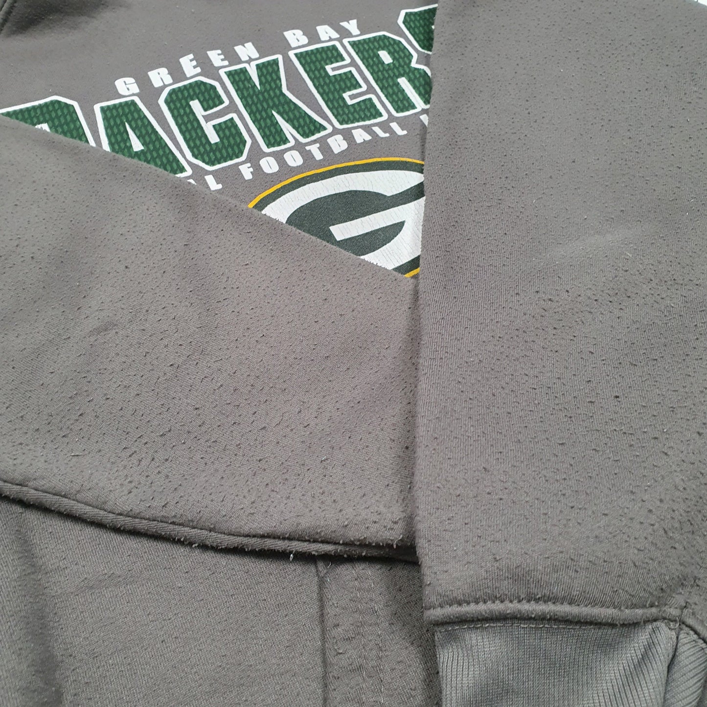 Mens Grey NFL Green Bay Packers Football Active Hoodie Jumper