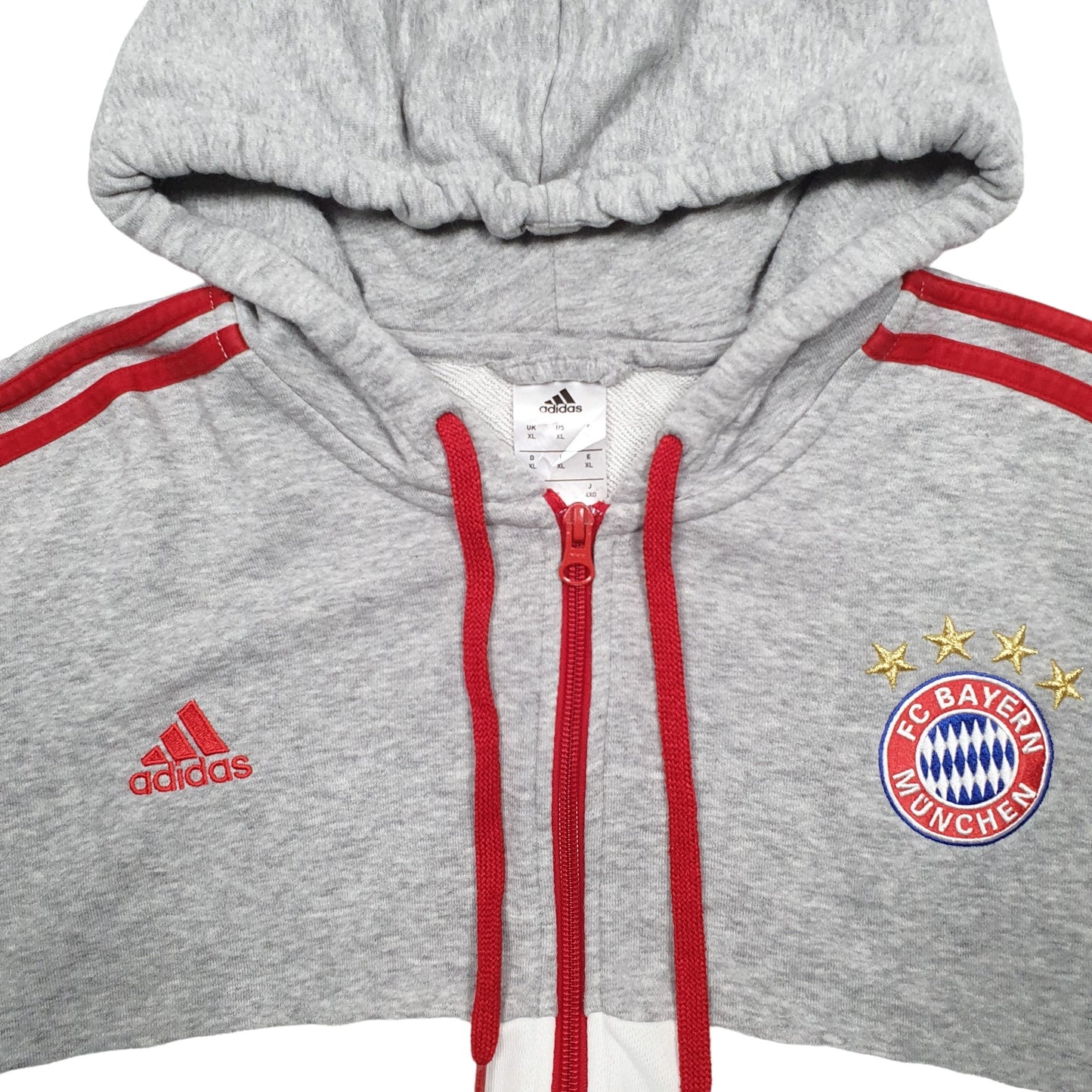 Mens Grey Adidas Bayern Munich Football Full zip Jumper