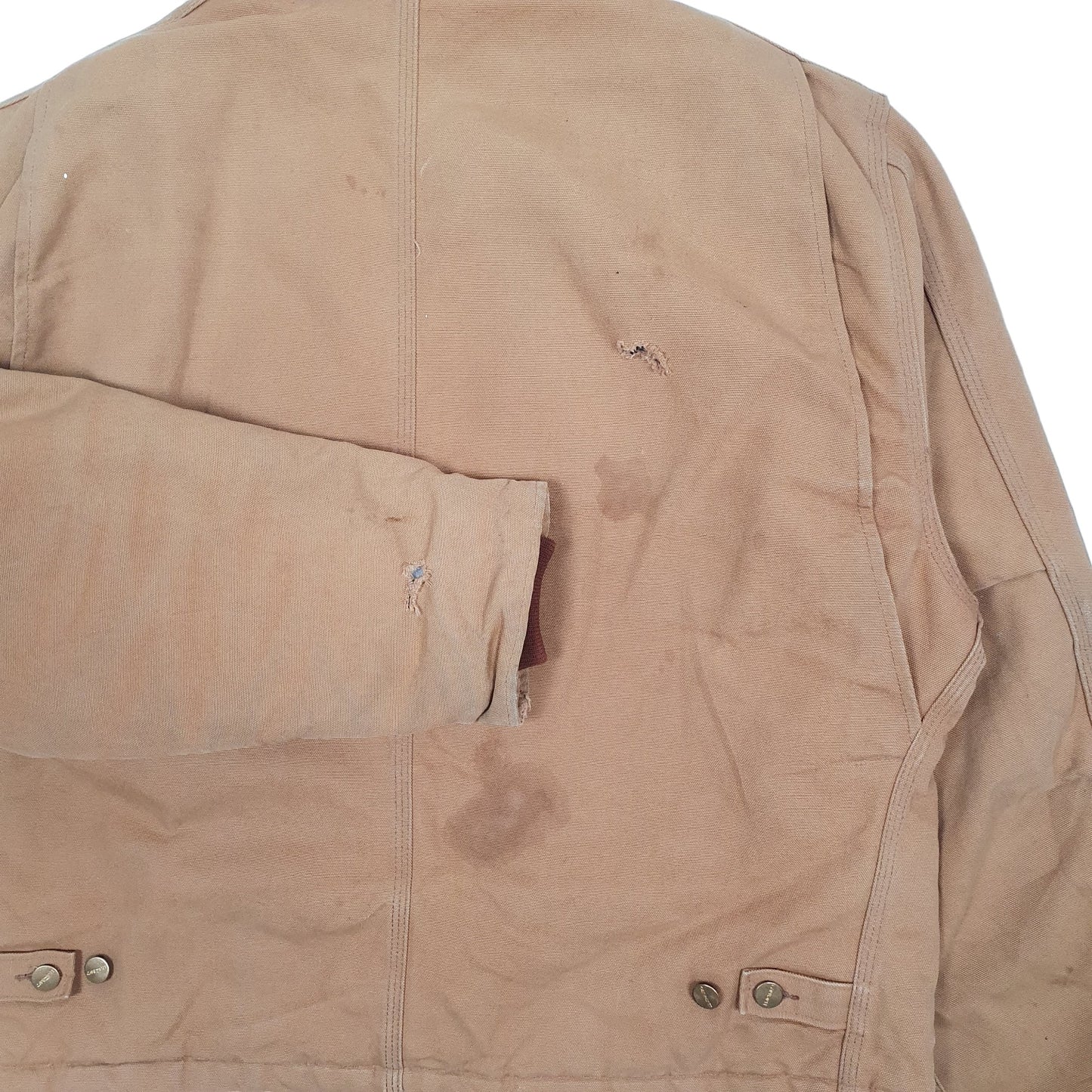 Mens Tan Carhartt JQ186 Vintage Union Made USA 1997 Detroit Chore  Coat