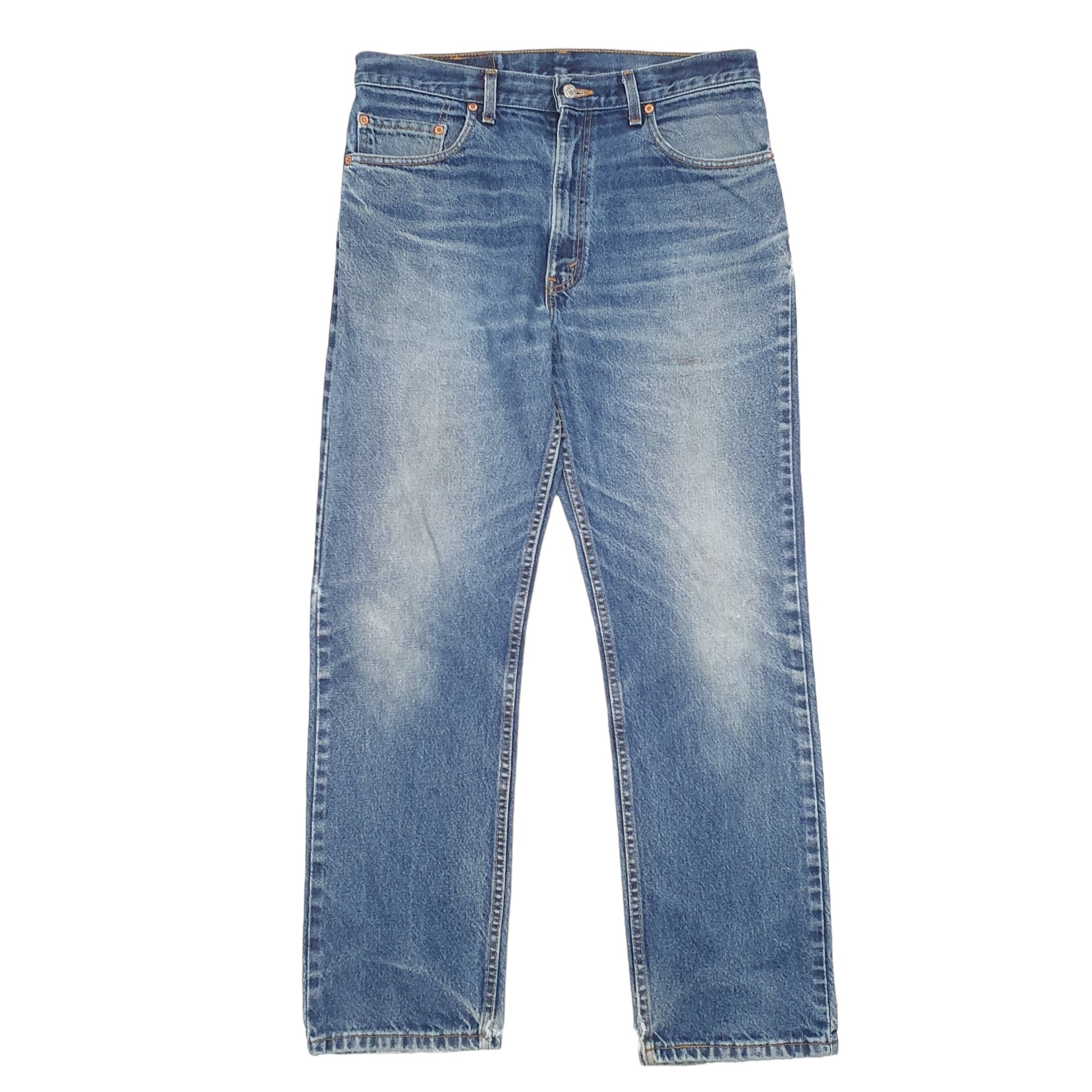 Mens Blue Levis Vintage Made In USA 90s 505 JeansW34 L30