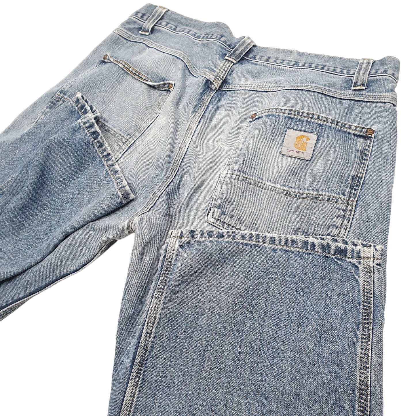 Mens Blue Carhartt Riveted Carpenter JeansW36 L32