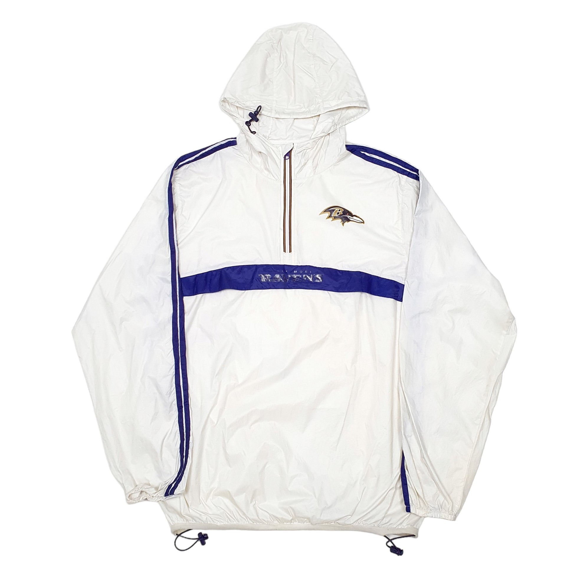 Mens Cream NFL Baltimore Ravens American Football Smock Windbreaker  Coat