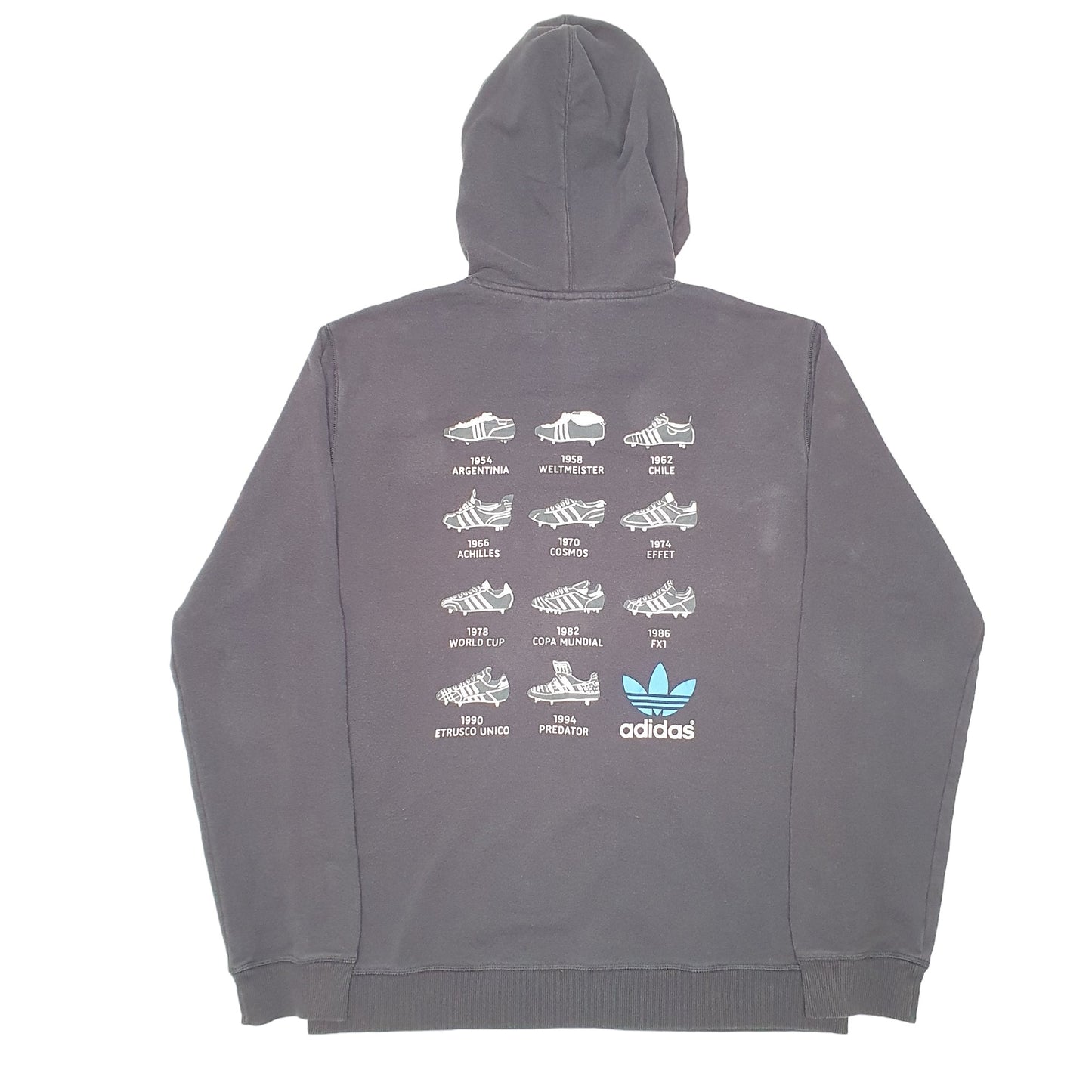 Mens Black Adidas Football Classic Boots History Casuals Hoodie Jumper