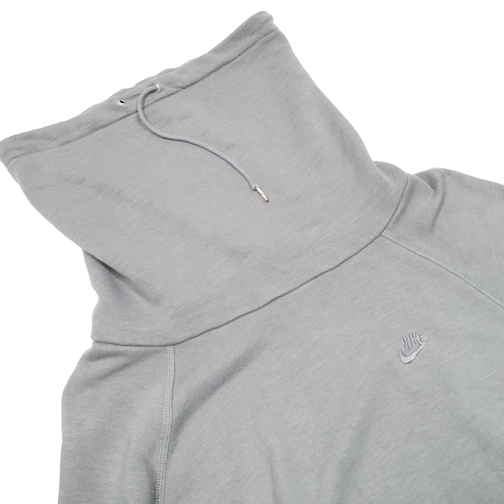 Mens Grey Nike Roll Neck Snood Sportswear Hoodie Jumper