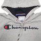 Mens Grey Champion Spellout Hoodie Jumper