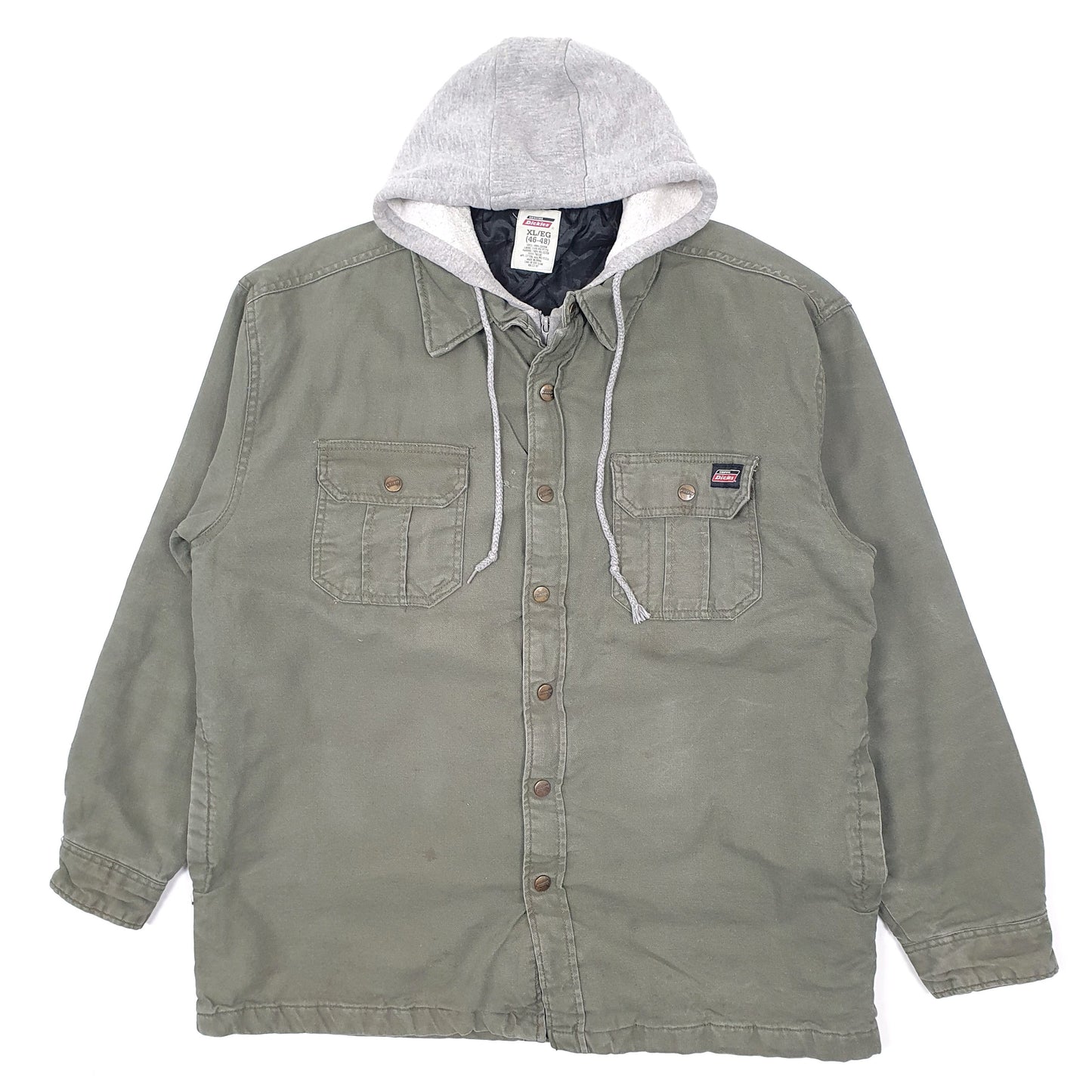 Mens Khaki Dickies Detroit Hoodie Dungaree Coat