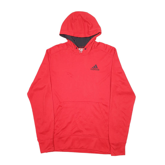 Mens Red Adidas Climawarm Hoodie Jumper