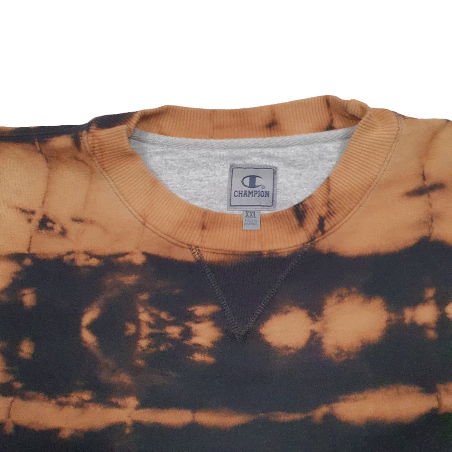 Mens Black Champion Tye Dye Crewneck Jumper