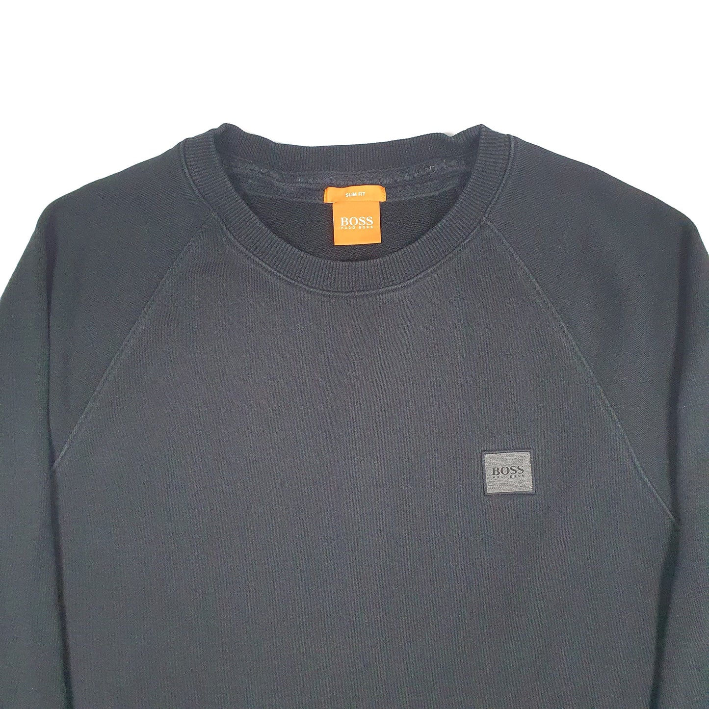 Mens Black Hugo Boss Slim Fit Crewneck Jumper