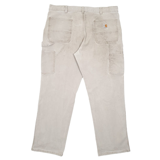 Mens Beige Carhartt Carpenter Relaxed Carpenter Trousers